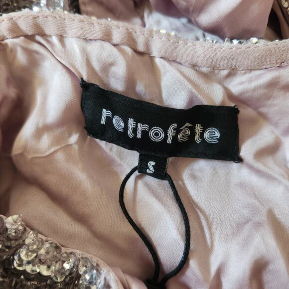 Retrofete Katya Dress in Dusty Lilac Small Maxi Sequins Cowl Neck Sleeveless NWT - Picture 11 of 13